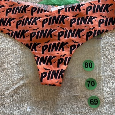 Pink By Victoria s Secret Small Orange No-Show Halloween Thong Panties