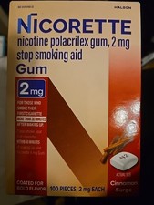 Nicorette Gum 2mg 100-Pieces Cinnamon Surge