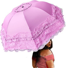WENDIN Vintage Foldable Lace Parasol Gothic Umbrella Rain Anti-Uv Protection