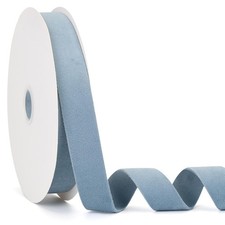 1in x 20yd Dusty Blue Velvet Ribbon Double Faced for Wedding Gift Wrap