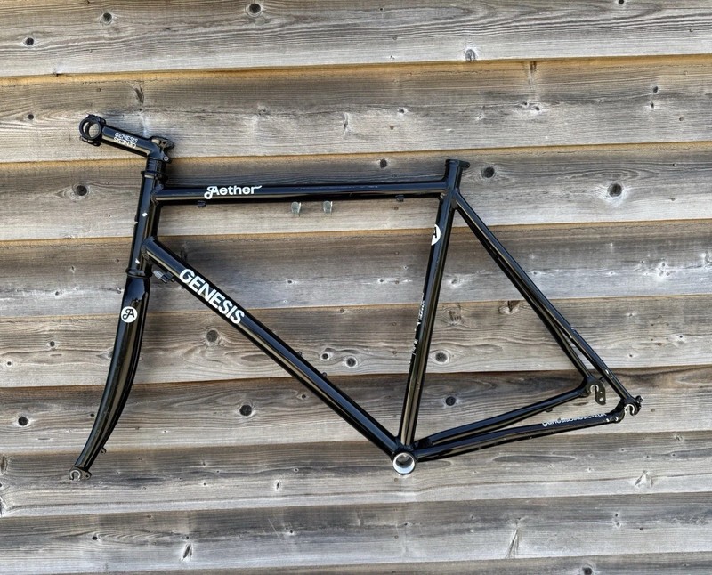 Genesis Aether 56cm Road Bike Frame Set Black 700C Frame/Carbon Fork/Stem