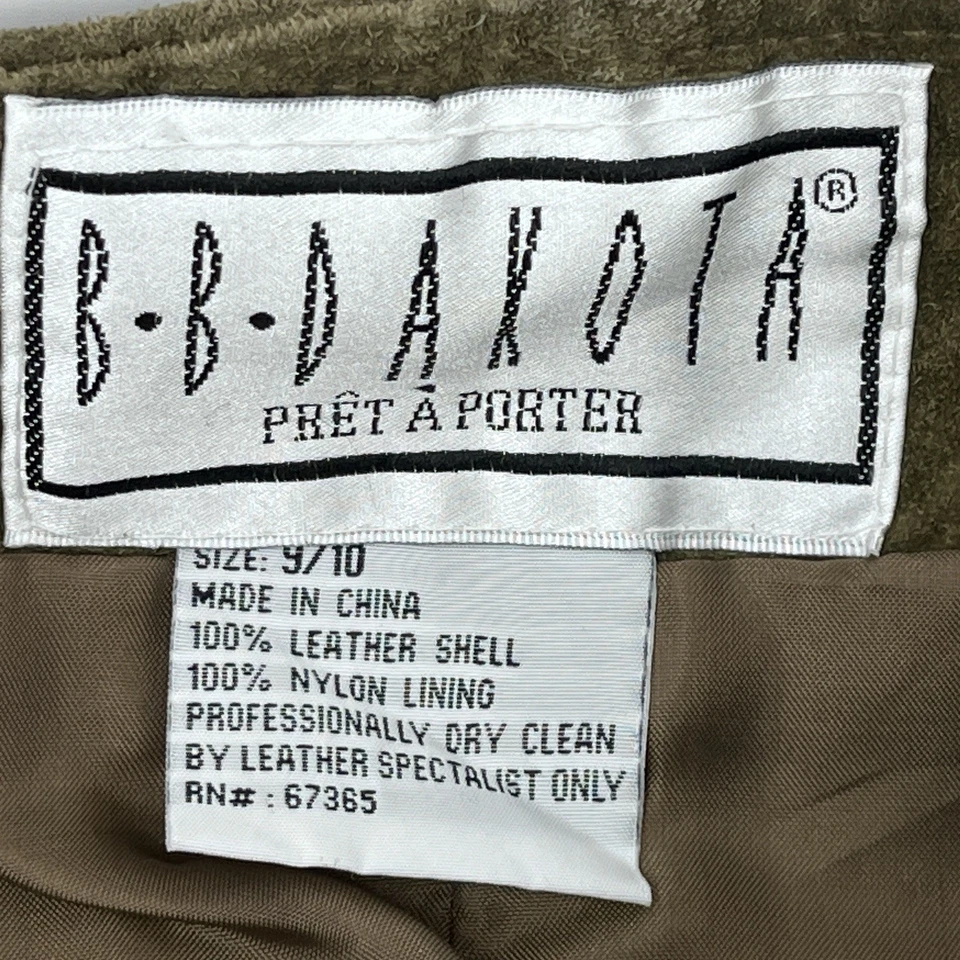 Vintage Y2K BB Dakota Olive 100% Genuine Suede Leather Mid Rise Pants - Gadzooks - Image 3 of 4