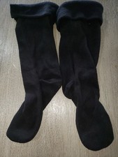 womens BLACK FLEECE BOOT LINERS size medium SHOE SIZE 7-9 SOFT CUFFS WARM 