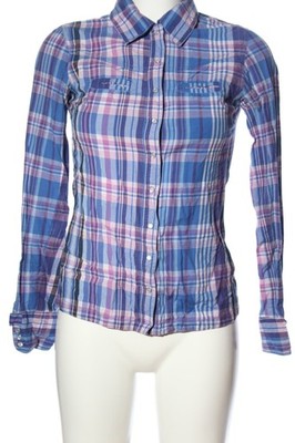 ICHI Holzfällerhemd Damen Hemd Gr. DE 34 blau-pink-weiß Casual-Look