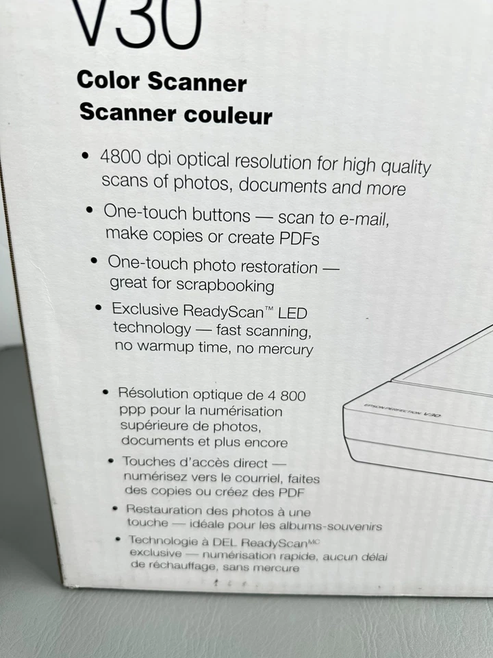 Epson Perfection V30 Color Flatbed Scanner New Sealed - Image 3 of 4