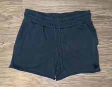 YoungLA Shorts Mens Size L Dark Blue Stretch Terry Gym Sweat Logo Drawstring