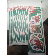 (13) 2003 Vtg Stick Arounds Santa Reindeer Christmas Paper Magic Group Clings