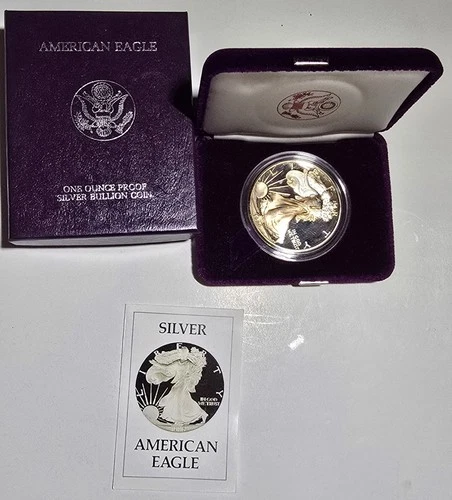1986 S US Mint American Eagle 1 oz Silver Proof Coin with Box and COA