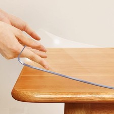 Thick 18x48 Inches Clear Table Cover Protector PVC Crystal Desk Pad Mat Heat ...