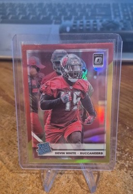2019 Panini Donruss Optic - Rated Rookie Devin White #192 Red & Yellow Prizm...