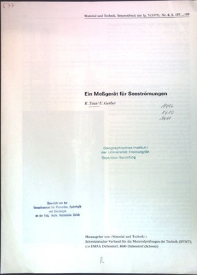 Ein Meßgerät für Seeströmungen; Taus, K. und U. Gerber: