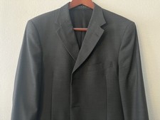 Kenneth Cole Reaction Men  s Size 40R 33W 100 Worsted Wool Jacket Black Blazer