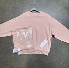 Alo Yoga L Pink Accolade Pullover Sweatshirt Crew Neck Logo Solid U3031RG