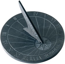 Esschert LS002 Large Round Slate Garden Sundial,Blue,9.75" dia.