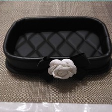 accessory case black with white flowers