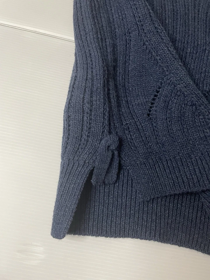 Chaleco Suéter Mayoral Niñas Azul Marino Tejido con Cable con Lazos Laterales Talla Niñas 14 157 cm Foto 3 de 4