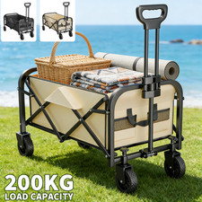 200KG Heavy Duty Garden Camping Beach Cart Festival Trolley Cart Wagon Foldable 