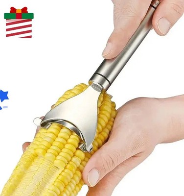 No-Dirty-Hands Corn Thresher 2-Piece Food-Grade Stainless Steel Quick Peel Multi
