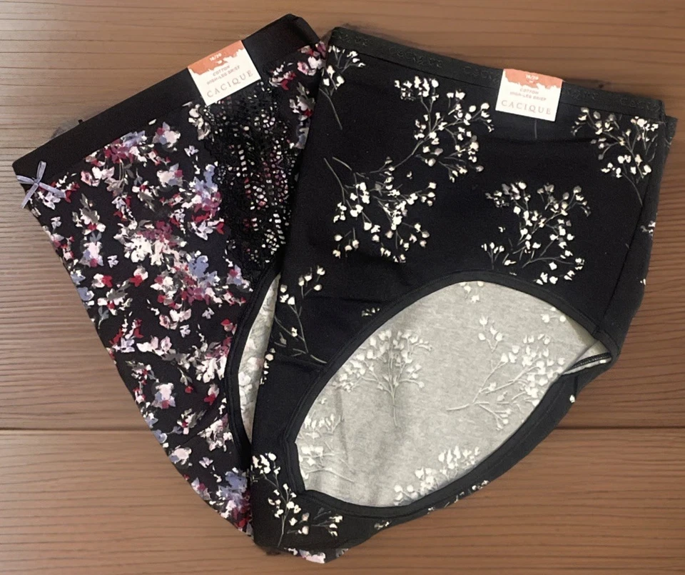 Lane Bryant CACIQUE 内裤高腿内裤 18/20 蕾丝蝴蝶结加 2 双 — 第 2/4 张图片