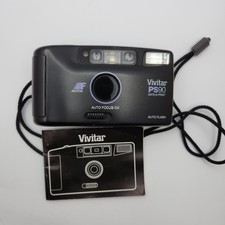 Vivitar PS90 35mm Film Camera Date-A-Print Point  Shoot w Manual Tested Working