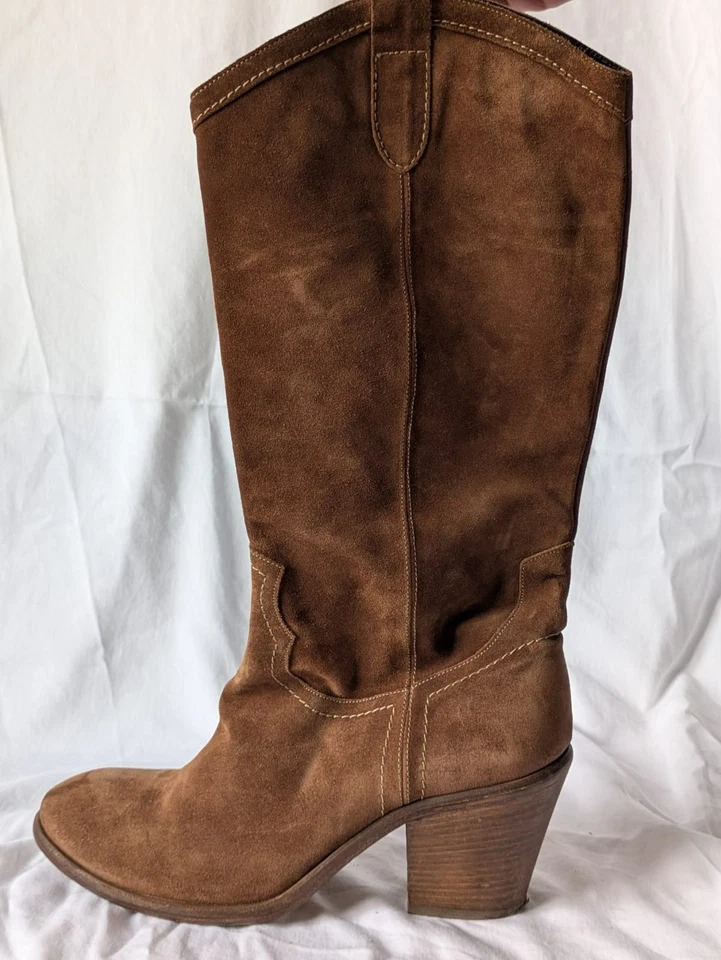 Bottes cuir daim marron Strategia. Taille 40. Quasi neuf. - Photo 2/4