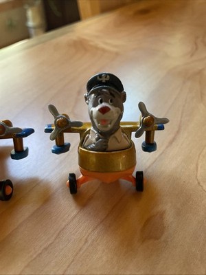 3 Disney Baloo Die-Cast Toy Flying Airplane Bear Figurines In Excellent Conditio