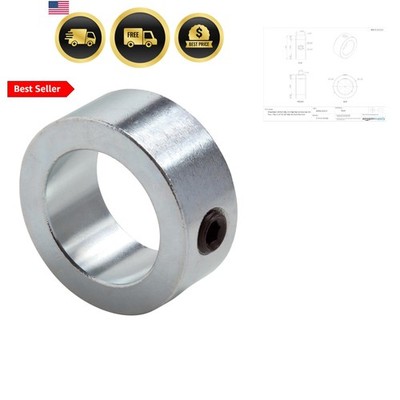 Climax Metal C-100 Shaft Collar, Zinc Plated Steel, Set Screw Style, One Piec...