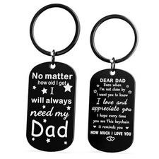 Father's Day Keychain for Dad from Daughter Son, Sentimental Gift for Husband,