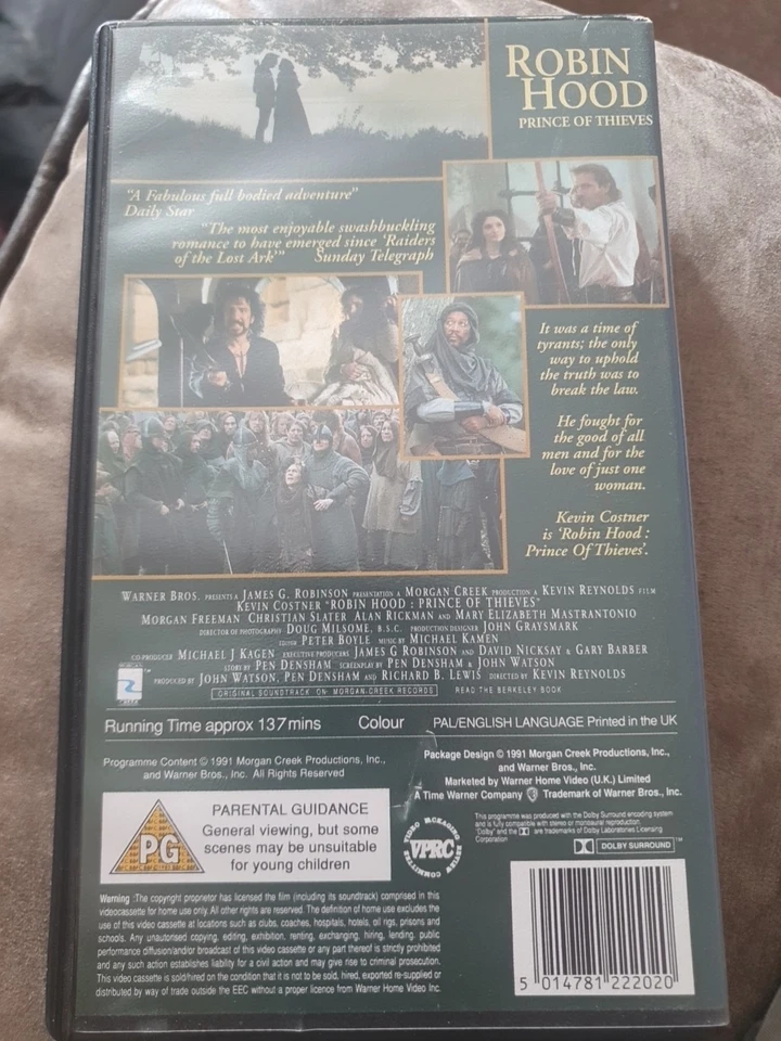 Robin Hood Prince Of Thieves - Kevin Costner (PAL VHS) Includes music video - Image 2 of 4