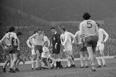 Leeds United 2 v Tottenham Hotspur 1 Leeds's Billy Bremner is atte- Old Photo
