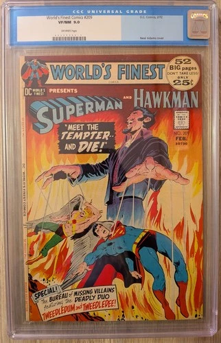 Vintage 1972 Superman and Hawkman World's Finest DC Comic #209 CGC 9.0
