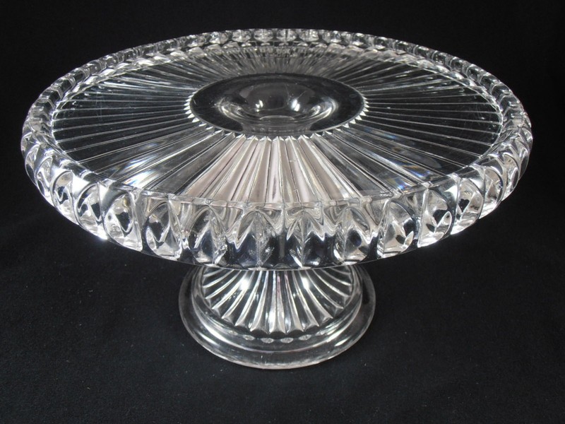 EAPG Antique O’Hare Glass Co Pedestal Cake Stand With Rum Well Cordova 1890
