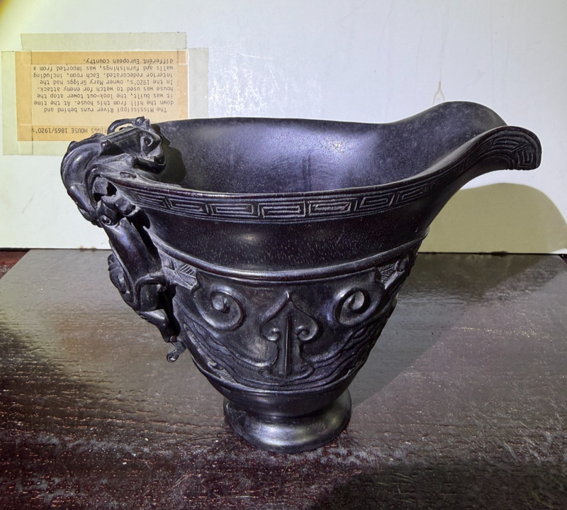 Rare Antique/ Vtg. Chinese Wood Carved Libation Cup