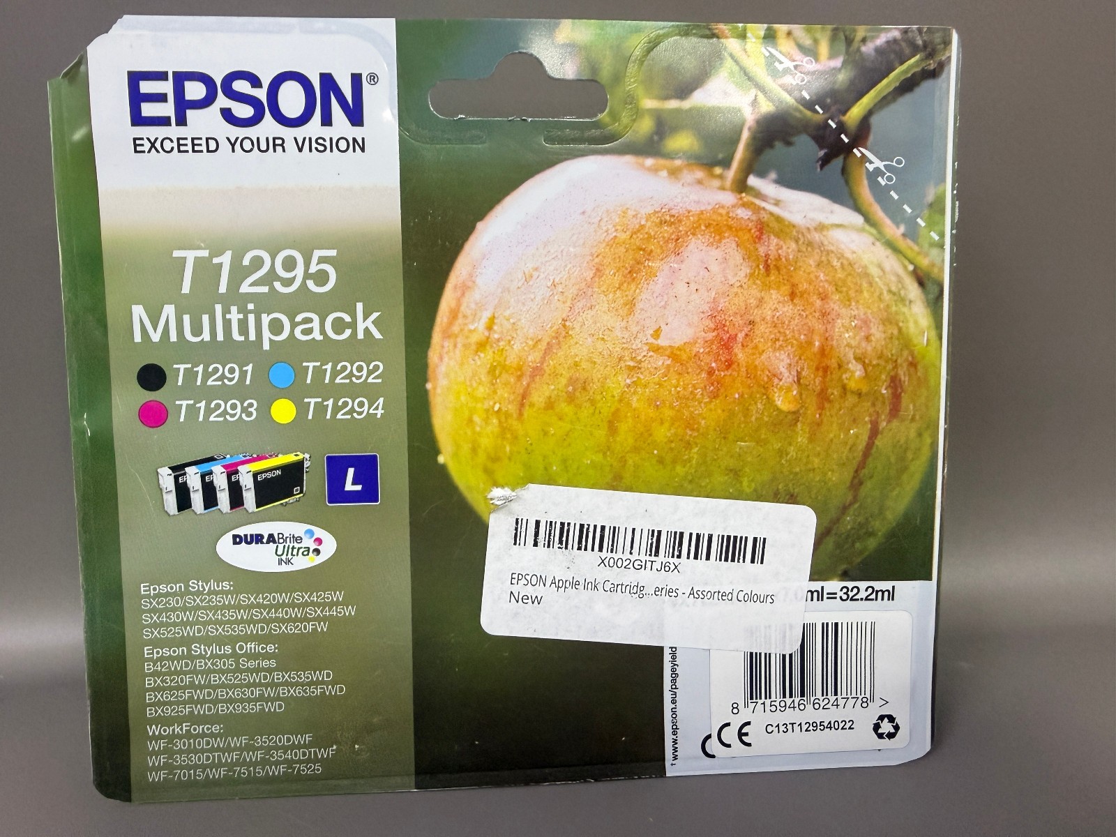 Epson T1295 Ink  Apple Durabrite T1291 T1292 T1293 T1294 Multipack T 1295 BNIB