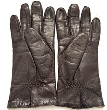 Fownes Brown Genuine Leather Gloves Acrylic Lined Womens Size Large