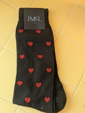 Dress Socks Black With Hearts Valentine's Day Gift Or Attire Once Size Fits All