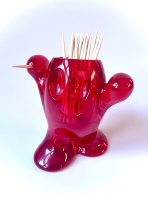 Koziol Anthropomorphic Toothpick Holder Red Acrylic Original Box 