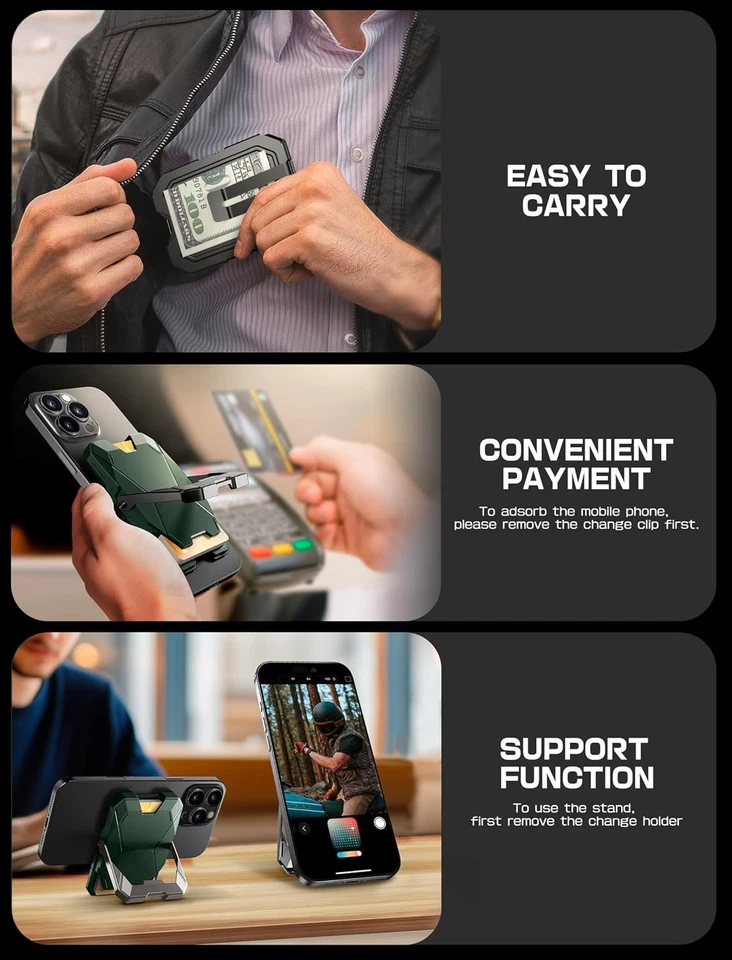 Cartera MagSafe para iPhone 16/15/14/13/12 con soporte portatarjetas telefónicas i-Blason Foto 3 de 4