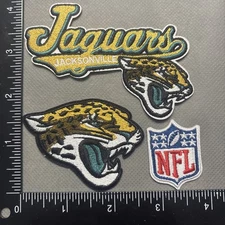 LOT OF 3 JACKSONVILLE JAGUARS IRON ON EMBROIDERED PATCH