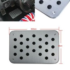 Universal Aluminum Floor Mat Carpet Heel Plate Foot Pedal Rest Silver 30x20cm