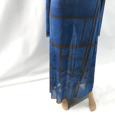 ashley stewart blue dress Bubble Sleeved Maxi Dress