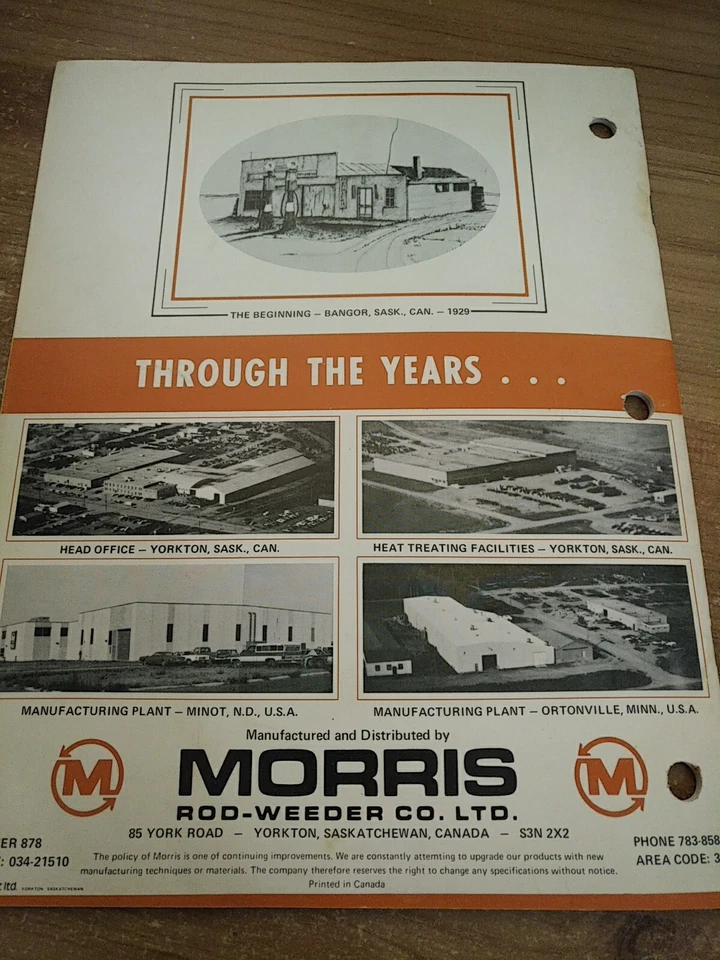 Morris Harrow barras de tracción 45 56 68 79 ft manual de operadores y piezas Foto 2 de 2