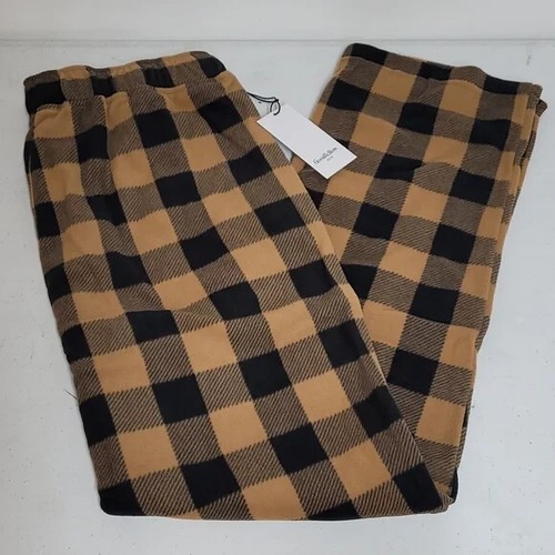 ¡Nuevo! Pantalones de pijama de microfleece Goodfellow para hombre a cuadros beige/negro - Imagen 2 de 8