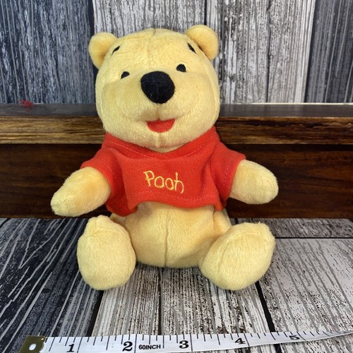 Arcotoys Mattel Winnie The Pooh Bottom Plush 6” Red Shirt Stuffed Animal Disney - Picture 1 of 3