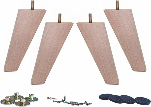 Tapered Solid Beech Wood Furniture Legs for Sofa Couch Chair Ottoman Loveseat Ta - Picture 11 of 12