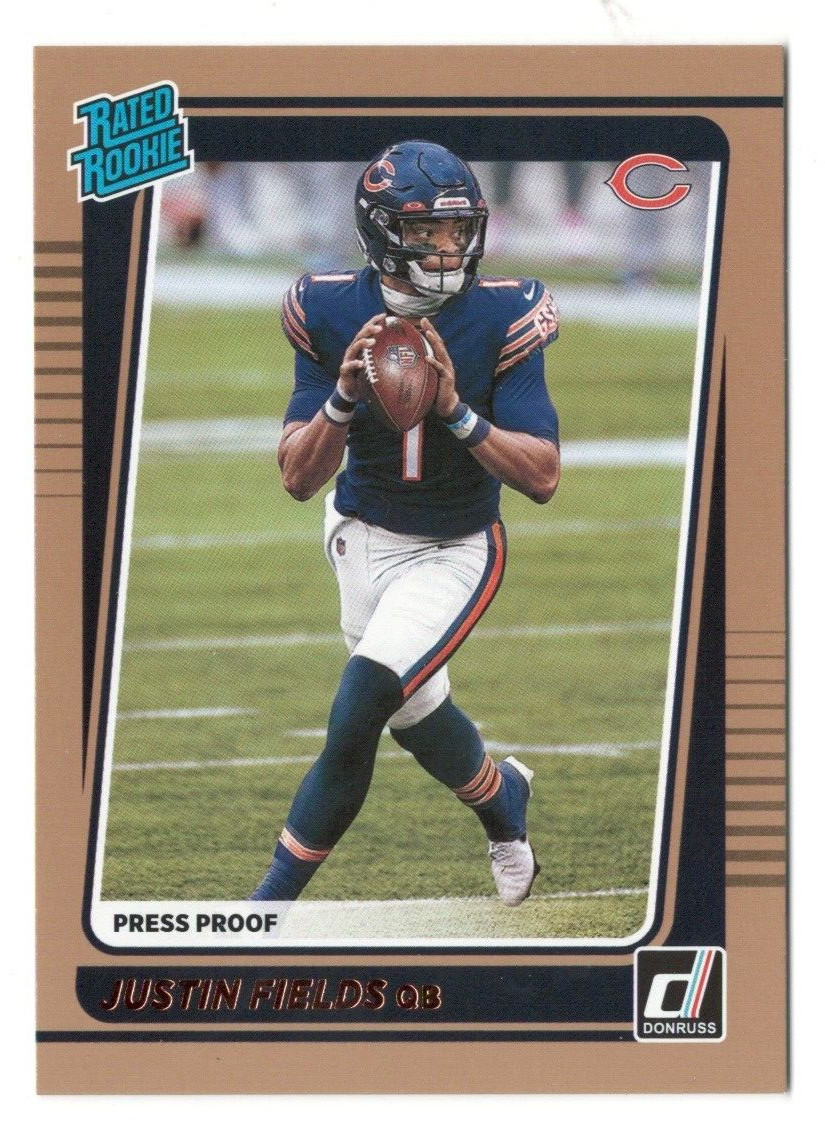 Justin Fields 2021 Donruss Press Proof Bronze #253 Rookie Card