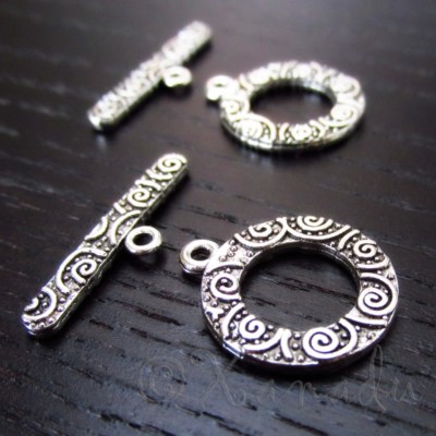 Spiral Design Toggle Clasps Wholesale Jewelry Findings F1951 - 5, 10 Or 20 Sets
