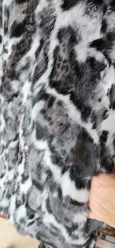 NWT Metric Knits Neiman Marcus Rabbit Fur Vest L Leopard Animal Coat Jacket - Picture 9 of 18