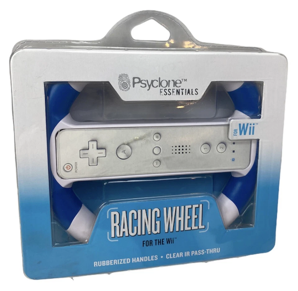 RETRO PSYCLONE RACING WHEEL FOR WII RUBBERIZED HANDLES GAMING ACCESSORY - Image 2 of 3