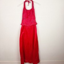 Gunne Sax Jessica Mcclintock Millennium Dress Red Corset Fairy Maxi Prom Pink 9
